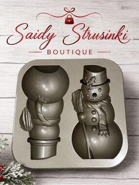 Nordic Ware 10 Cup 3D Snowman Cake Baking Pan Mold Cast Aluminum USA holidays